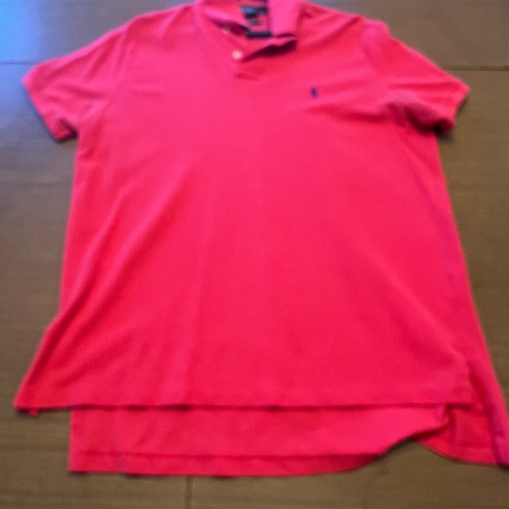 Men's Ralph Lauren Red Polo - Large Slim Fit - Like New
